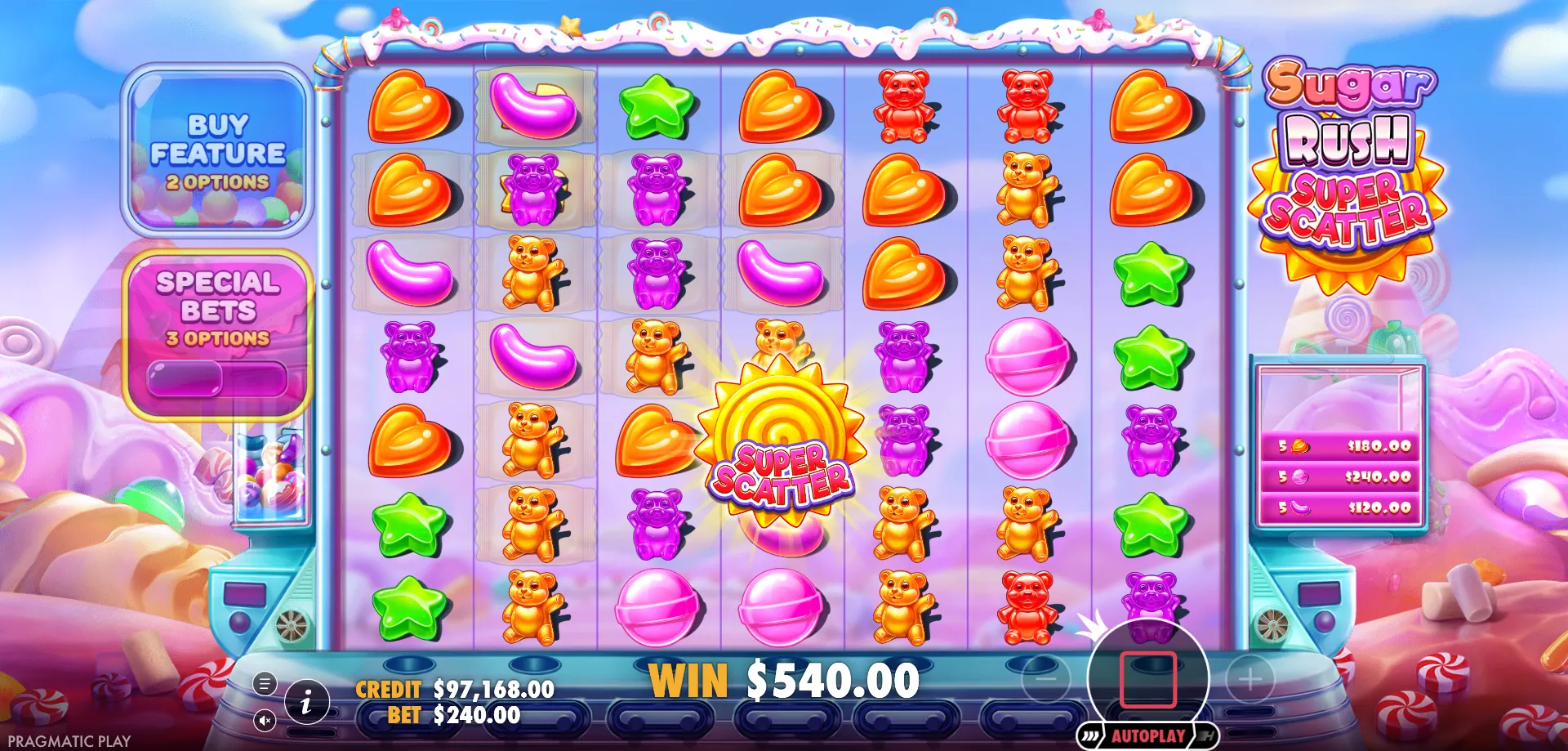 Spela Sugar Rush Super Scatter på Mobilen